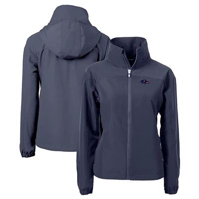 Women's Cutter & Buck Navy Baltimore Ravens Charter Eco Recycled Full-Zip Jacket
