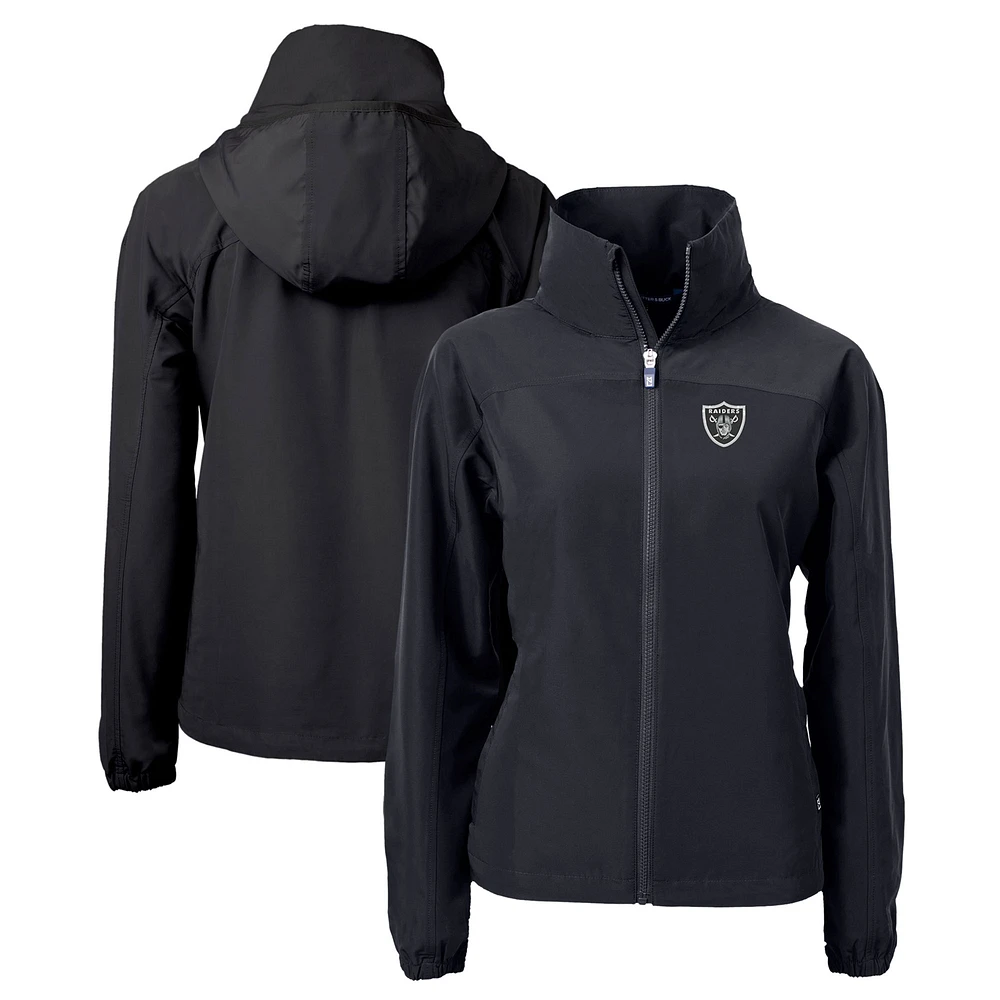 Women's Cutter & Buck Black Las Vegas Raiders Charter Eco Recycled Full-Zip Jacket