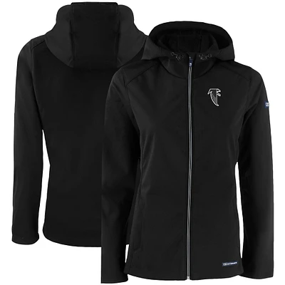 Women's Cutter & Buck Atlanta Falcons Evoke Eco Softshell Recycled Full-Zip Hooded Jacket