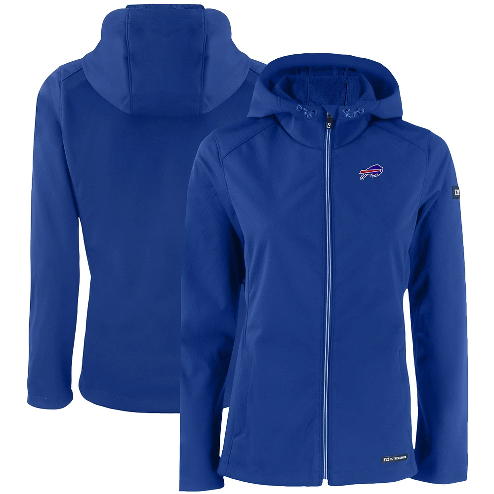 Women's Cutter & Buck Royal Buffalo Bills Evoke Eco Softshell Recycled Full-Zip Hooded Jacket