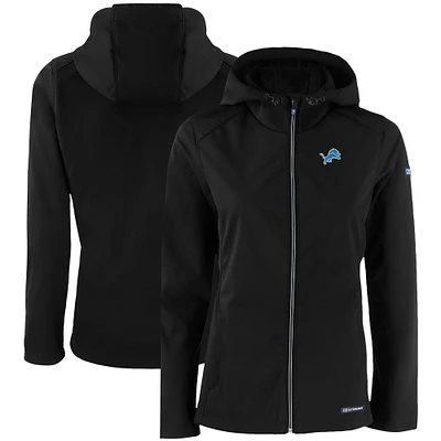 Women's Cutter & Buck Detroit Lions Evoke Eco Softshell Recycled Full-Zip Hooded Jacket