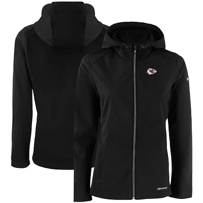 Women's Cutter & Buck Kansas City Chiefs Evoke Eco Softshell Recycled Full-Zip Hooded Jacket