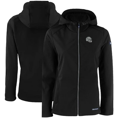 Women's Cutter & Buck Black Las Vegas Raiders Evoke Eco Softshell Recycled Full-Zip Hooded Jacket
