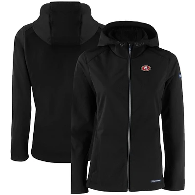 Women's Cutter & Buck San Francisco 49ers Evoke Eco Softshell Recycled Full-Zip Hooded Jacket