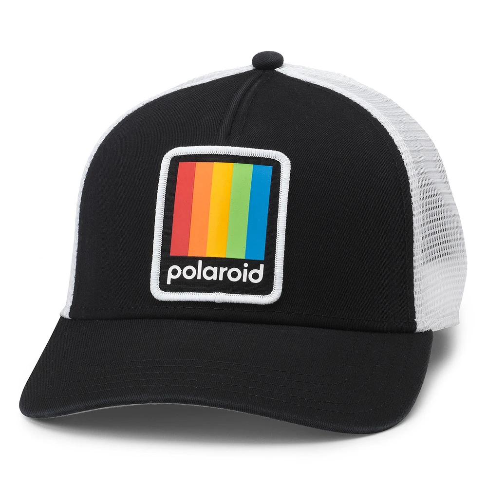Unisex American Needle Black/White Polaroid Twill Valin Patch Adjustable Trucker Hat