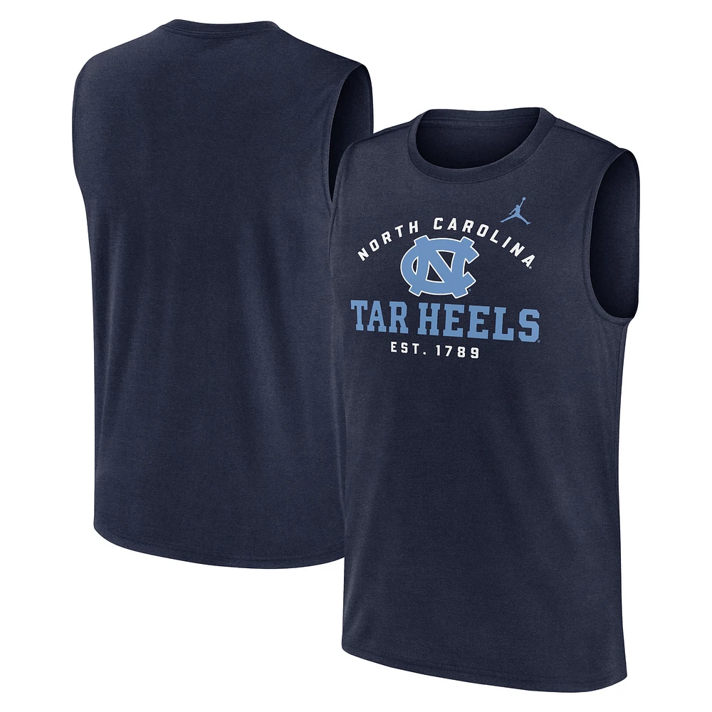 Men's Jordan Brand Navy North Carolina Tar Heels Primetime Legend Dri-FIT Muscle Tank Top