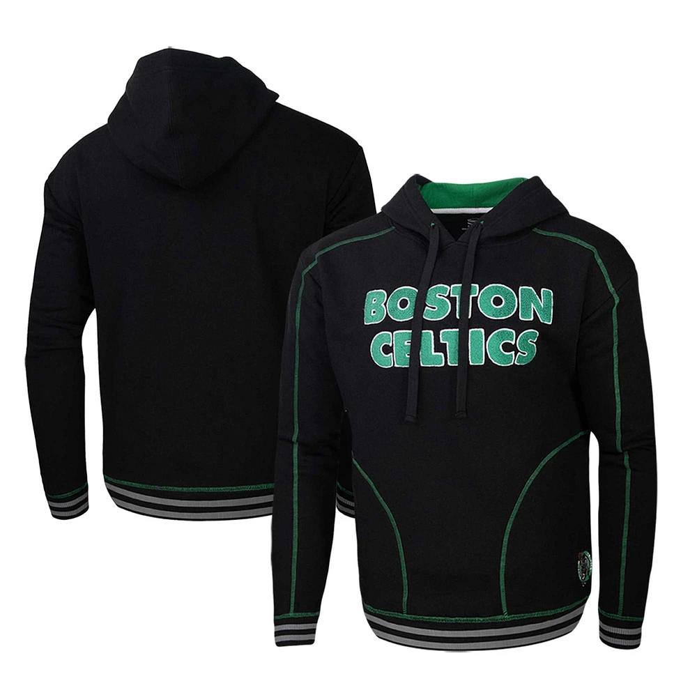 Men's Stadium Essentials Black Boston Celtics Baseline Pullover Hoodie