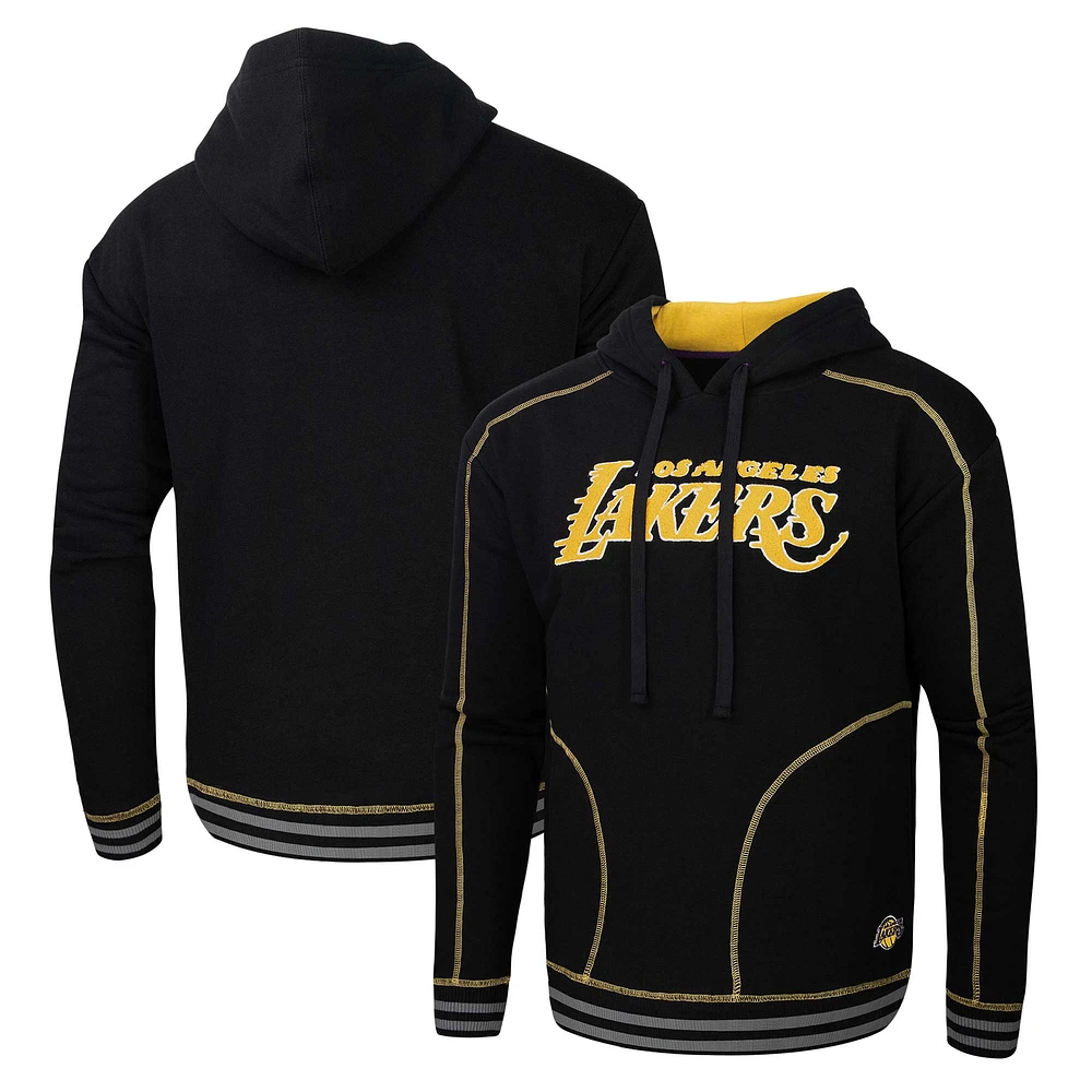 Men's Stadium Essentials Black Los Angeles Lakers Baseline Pullover Hoodie