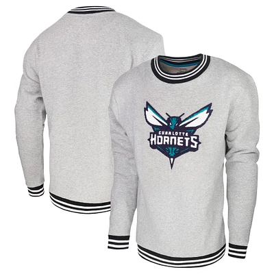 Men's Stadium Essentials Heather Gray Charlotte Hornets Club Level Pullover Sweatshirt