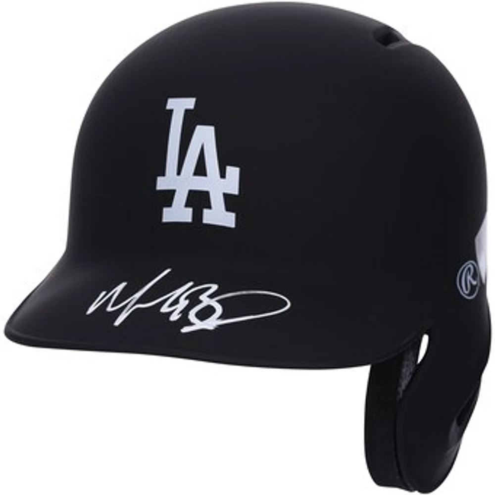 Mookie Betts Los Angeles Dodgers Autographed Black Matte Rawlings Mini Batting Helmet