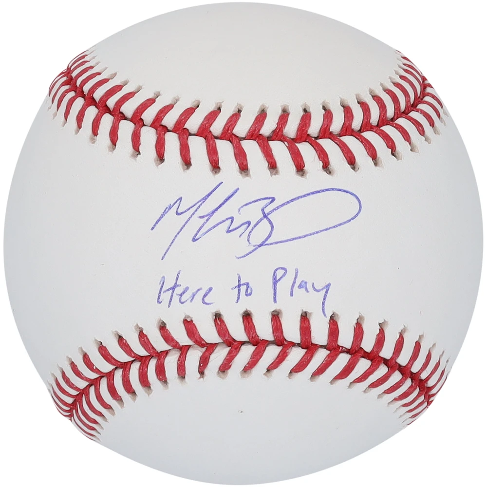 Mookie Betts Los Angeles Dodgers Autographed Baseball with "Here To Play" Inscription