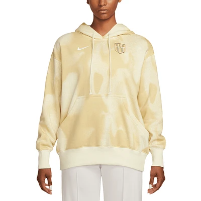 Women's Nike Cream USMNT Phoenix Fleece Oversized Pullover Hoodie