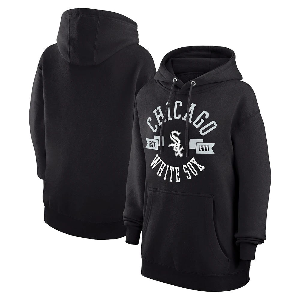 Women's G-III 4Her by Carl Banks Black Chicago White Sox City Graphic Pullover Hoodie