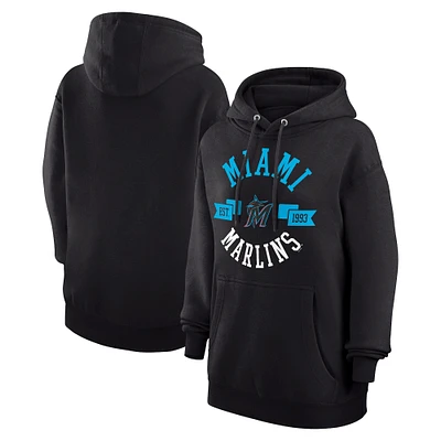 Women's G-III 4Her by Carl Banks Black Miami Marlins City Graphic Pullover Hoodie