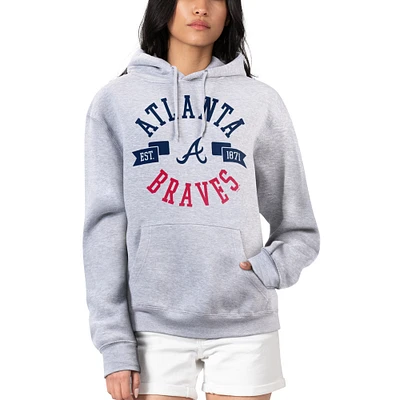 Women's G-III 4Her by Carl Banks Heather Gray Atlanta Braves City Graphic Pullover Hoodie