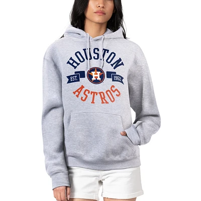 Women's G-III 4Her by Carl Banks Heather Gray Houston Astros City Graphic Pullover Hoodie