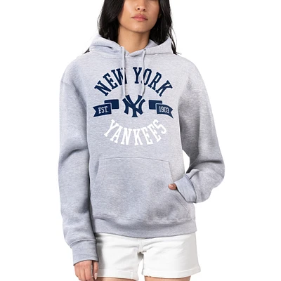 Women's G-III 4Her by Carl Banks Heather Gray New York Yankees City Graphic Pullover Hoodie