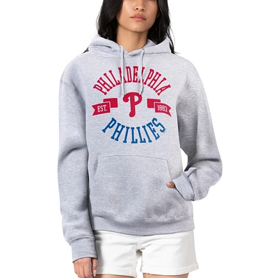 Women's G-III 4Her by Carl Banks Heather Gray Philadelphia Phillies City Graphic Pullover Hoodie