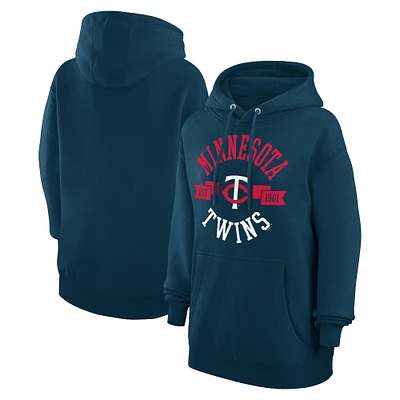 Women's G-III 4Her by Carl Banks Navy Minnesota Twins City Graphic Pullover Hoodie