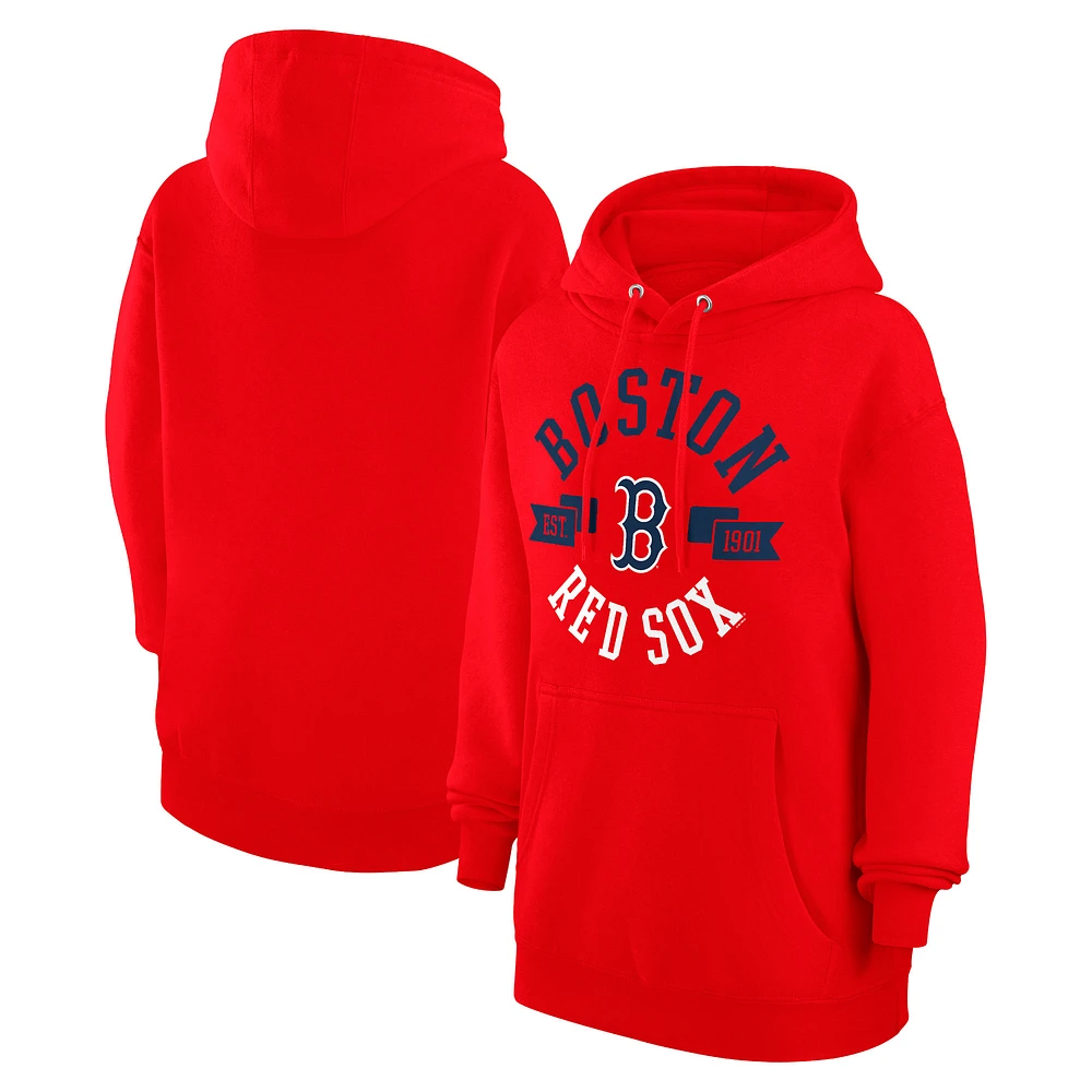 Women's G-III 4Her by Carl Banks Red Boston Sox City Graphic Pullover Hoodie