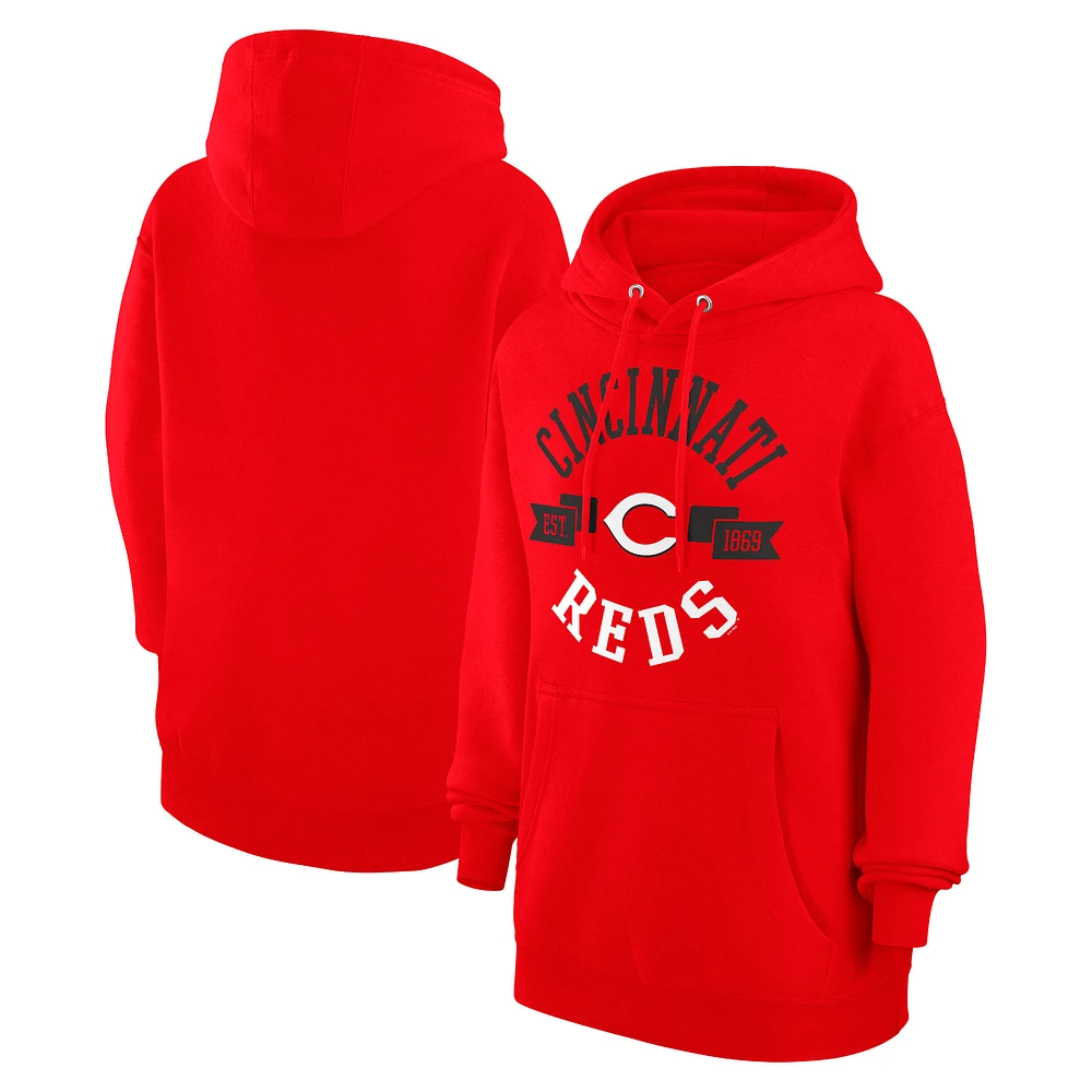 Women's G-III 4Her by Carl Banks Red Cincinnati Reds City Graphic Pullover Hoodie