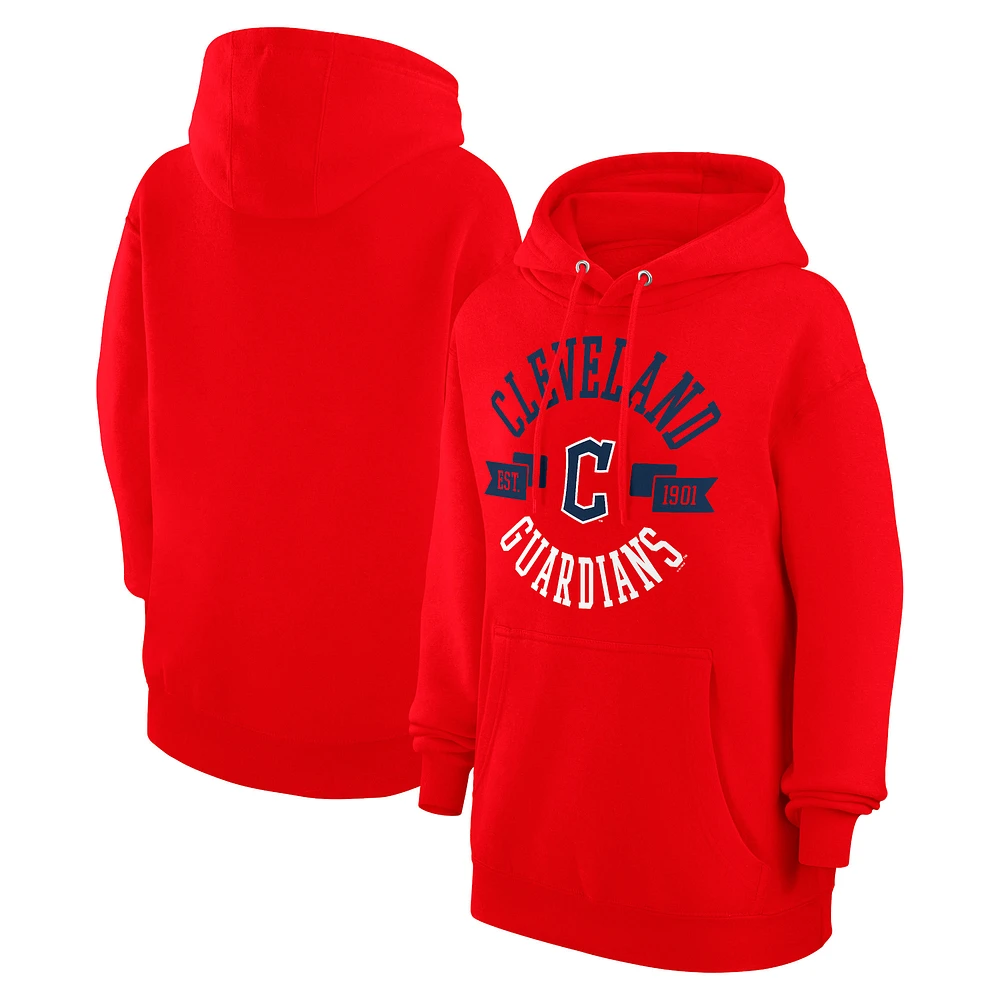 Women's G-III 4Her by Carl Banks Red Cleveland Guardians City Graphic Pullover Hoodie