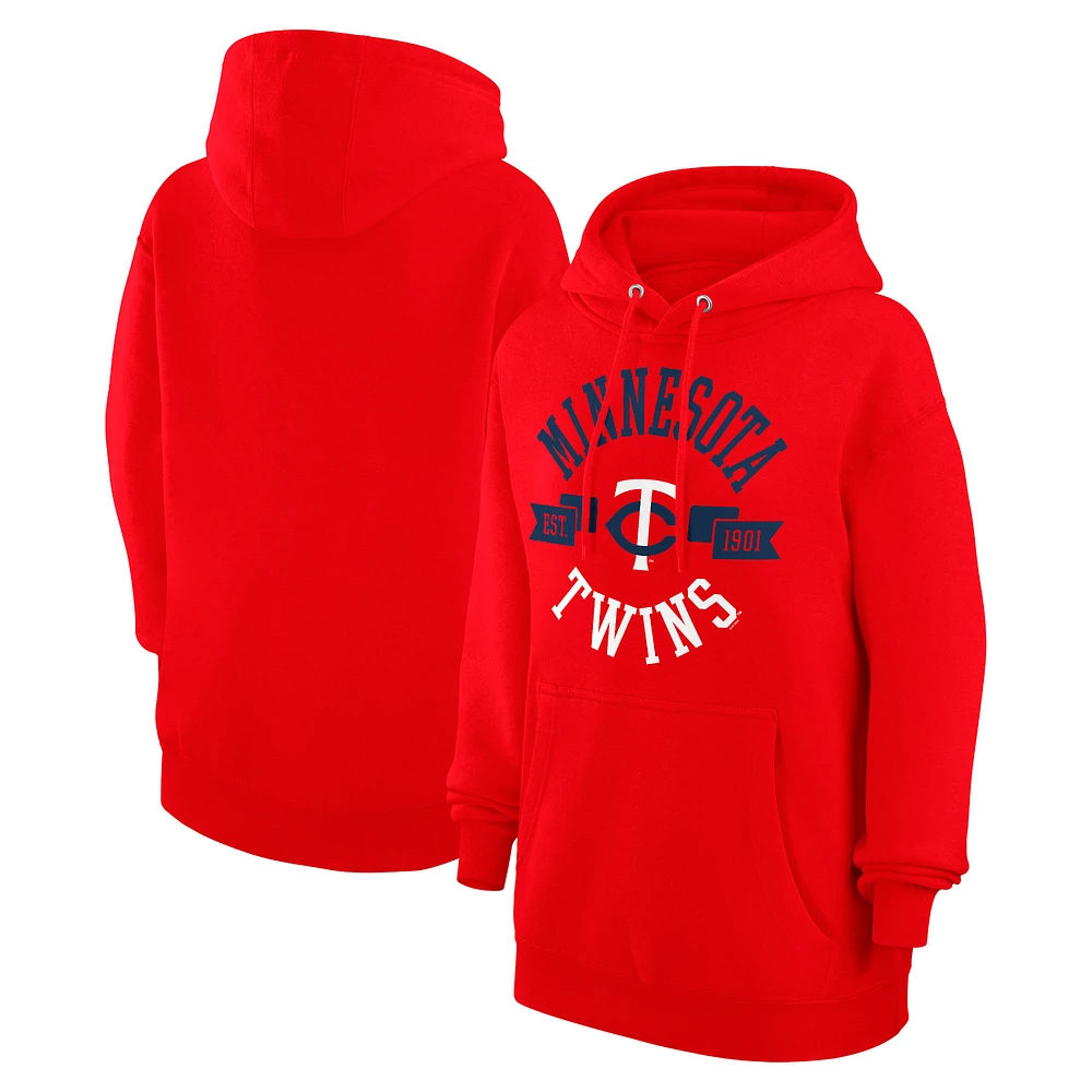 Women's G-III 4Her by Carl Banks Red Minnesota Twins City Graphic Pullover Hoodie