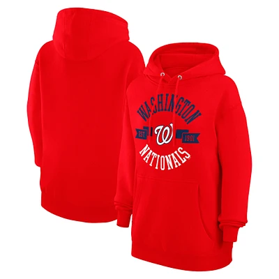 Women's G-III 4Her by Carl Banks Red Washington Nationals City Graphic Pullover Hoodie