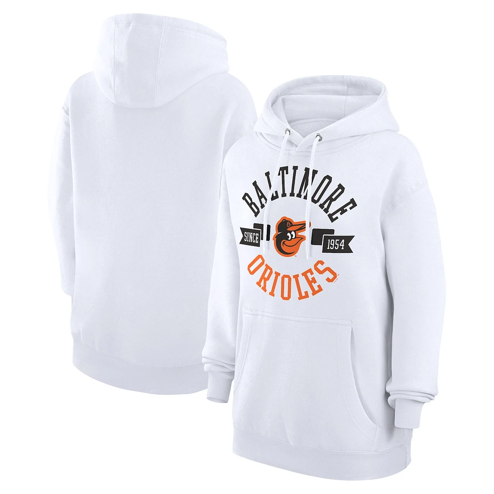 Women's G-III 4Her by Carl Banks White Baltimore Orioles City Graphic Pullover Hoodie