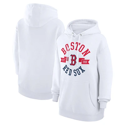 Women's G-III 4Her by Carl Banks White Boston Red Sox City Graphic Pullover Hoodie