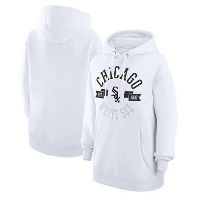 Women's G-III 4Her by Carl Banks White Chicago Sox City Graphic Pullover Hoodie