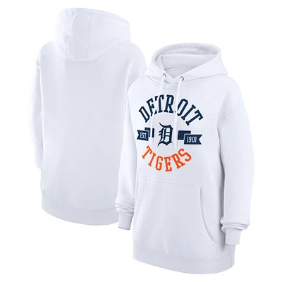 Women's G-III 4Her by Carl Banks White Detroit Tigers City Graphic Pullover Hoodie