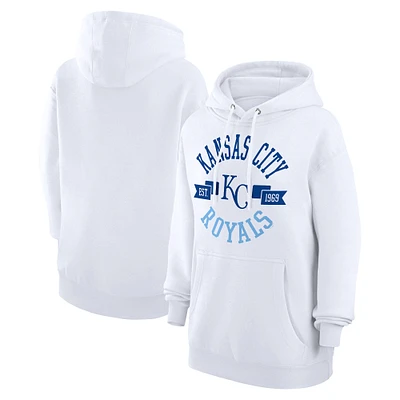 Women's G-III 4Her by Carl Banks White Kansas City Royals Graphic Pullover Hoodie