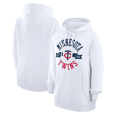 Women's G-III 4Her by Carl Banks White Minnesota Twins City Graphic Pullover Hoodie