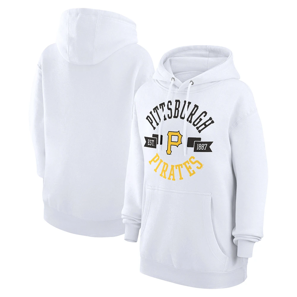 Women's G-III 4Her by Carl Banks White Pittsburgh Pirates City Graphic Pullover Hoodie