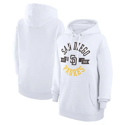 Women's G-III 4Her by Carl Banks White San Diego Padres City Graphic Pullover Hoodie
