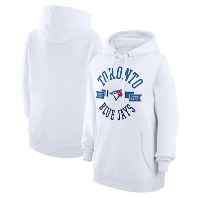 Women's G-III 4Her by Carl Banks White Toronto Blue Jays City Graphic Pullover Hoodie