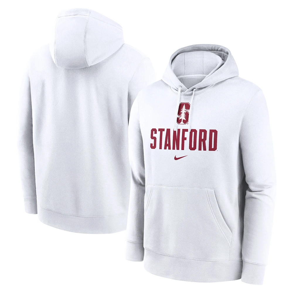 Men's Nike White Stanford Cardinal Primetime Club Fleece Pullover Hoodie