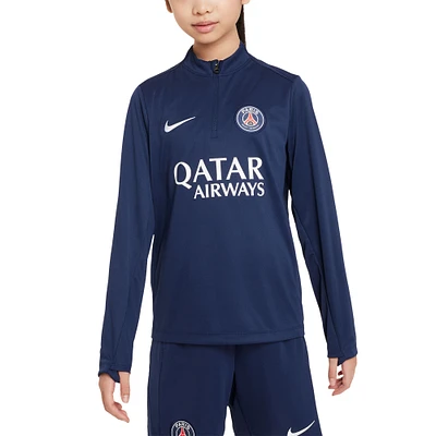 Youth Nike Navy Paris Saint-Germain 2024/25 Academy Pro Drill Performance Quarter-Zip Pullover Top