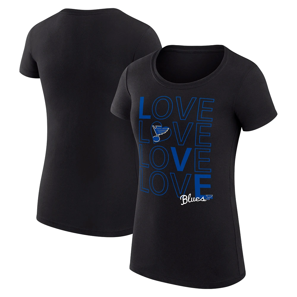 Women's G-III 4Her by Carl Banks St. Louis Blues Super-Slim Fit Lightweight Hockey Love T-Shirt