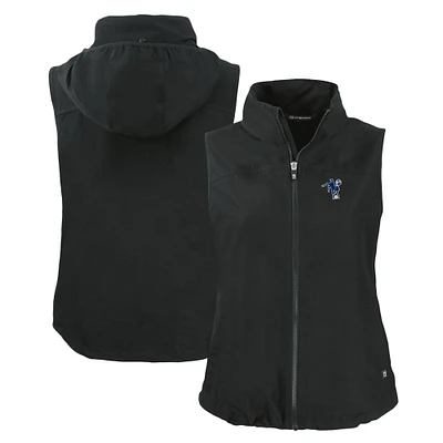 Women's Cutter & Buck Black Indianapolis Colts Throwback Charter Eco Full-Zip Vest