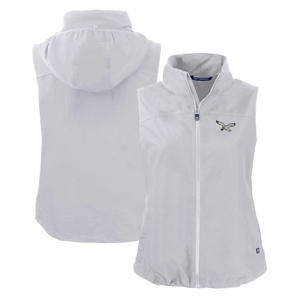 Women's Cutter & Buck Philadelphia Eagles Throwback Charter Eco Full-Zip Vest
