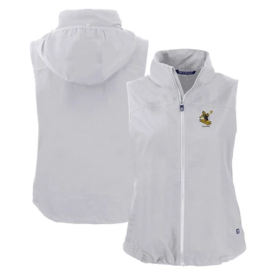 Women's Cutter & Buck Gray Pittsburgh Steelers Throwback Charter Eco Full-Zip Vest