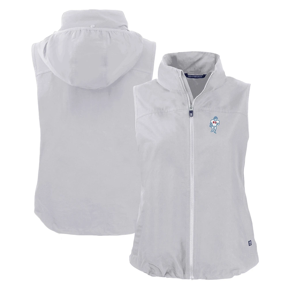 Women's Cutter & Buck Gray Houston Oilers Throwback Charter Eco Full-Zip Vest