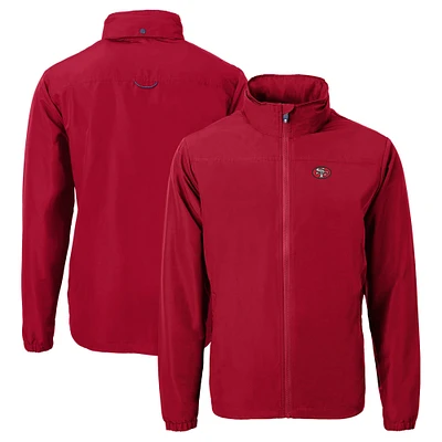 Men's Cutter & Buck Scarlet San Francisco 49ers Throwback Charter Eco Recycled Full-Zip Jacket