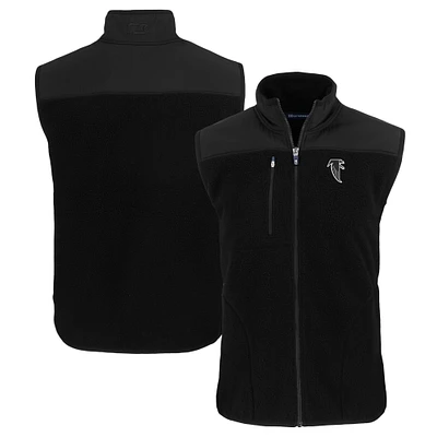 Men's Cutter & Buck Black Atlanta Falcons Throwback Cascade Eco Sherpa Fleece Full-Zip Vest