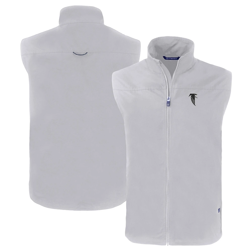 Men's Cutter & Buck Gray Atlanta Falcons Throwback Charter Eco Recycled Full-Zip Vest