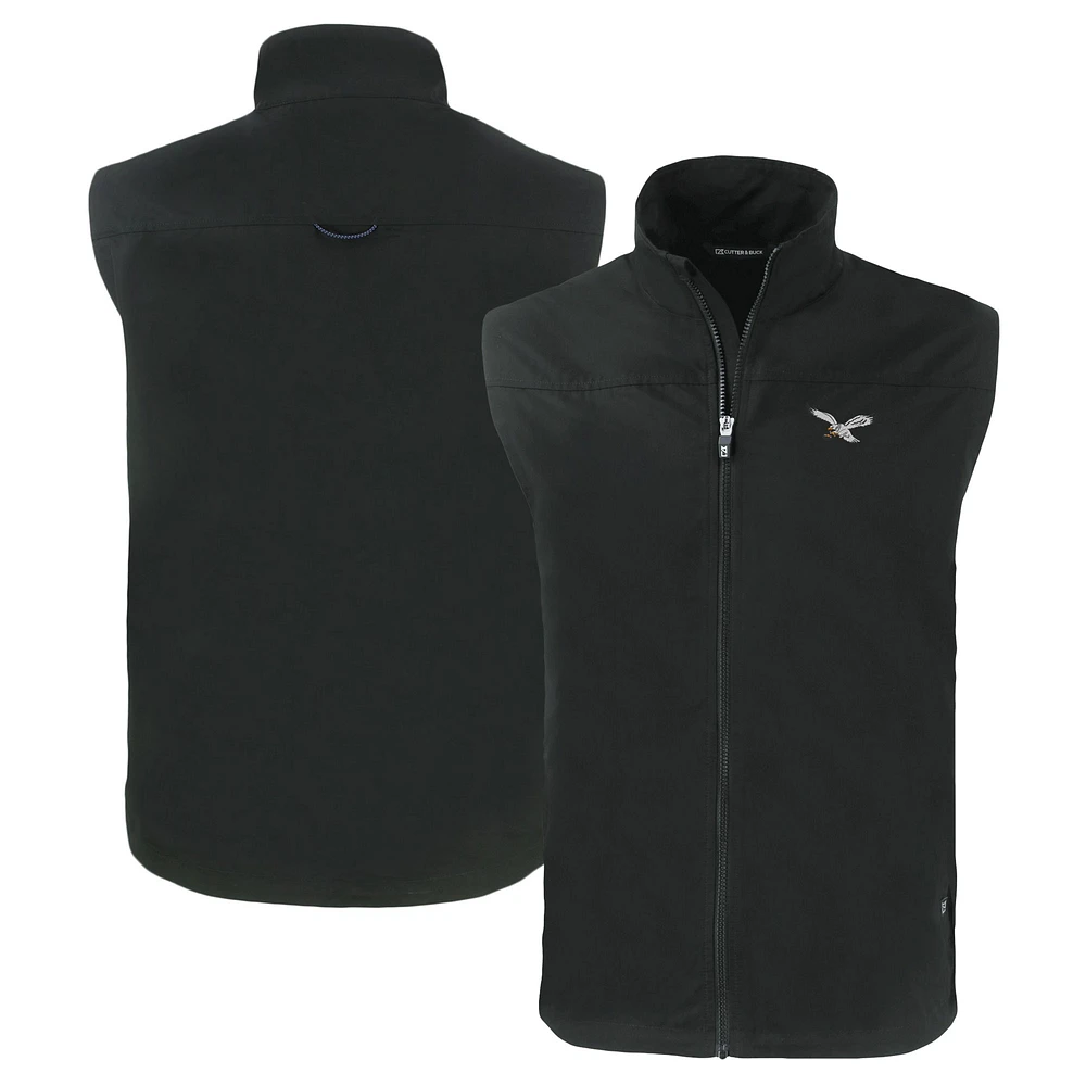 Men's Cutter & Buck Philadelphia Eagles Throwback Charter Eco Recycled Full-Zip Vest