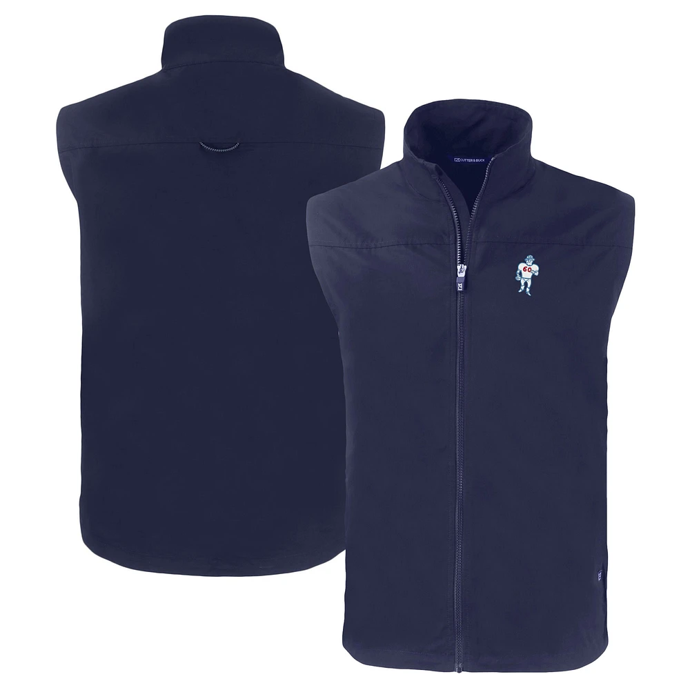 Men's Cutter & Buck Navy Houston Oilers Throwback Charter Eco Recycled Full-Zip Vest