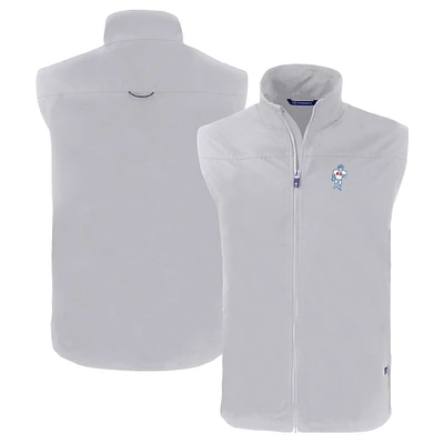 Men's Cutter & Buck Gray Houston Oilers Throwback Charter Eco Recycled Full-Zip Vest